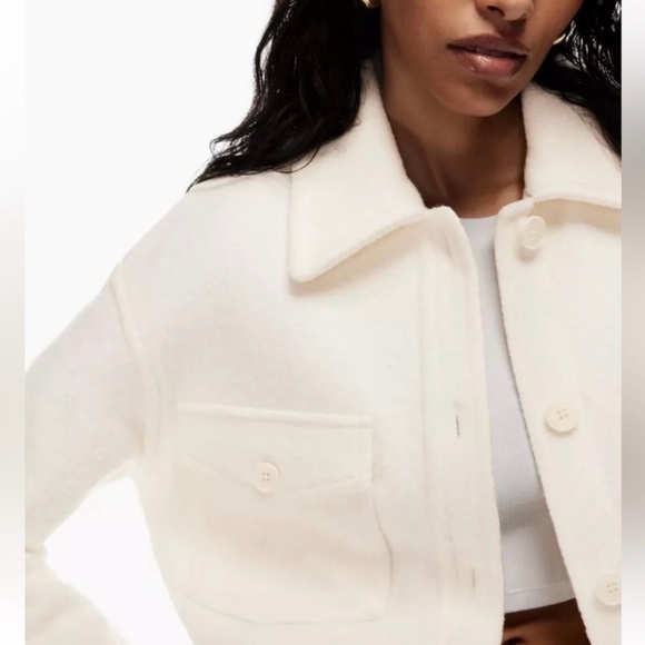 NWT Wilfred Ganna heather bone merino wool shacket - Picture 4 of 15